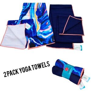 Yogafina Sidless Yoga Mat Towel Twin Pack Color Multi